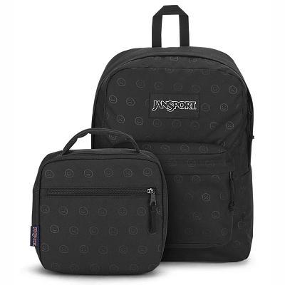 JanSport HAPPY AND SAD BUNDLE School Backpacks Black | AU_JS15B