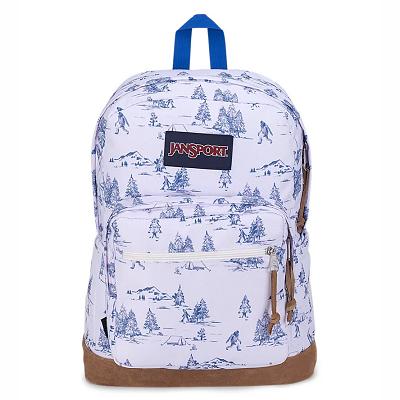 JanSport Right Pack Laptop Backpacks White / Blue | AU_JS371