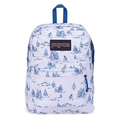 JanSport SuperBreak® Plus Laptop Backpacks White / Blue | AU_JS495