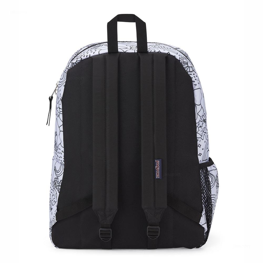 JanSport CROSS TOWN School Backpacks White / Black | AU_JS055