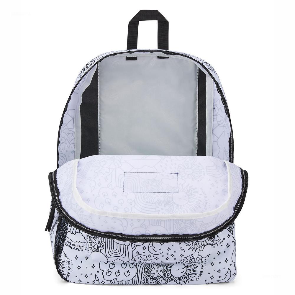 JanSport CROSS TOWN School Backpacks White / Black | AU_JS055