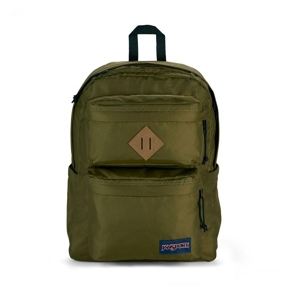 JanSport Double Break School Backpacks Olive | AU_JS241