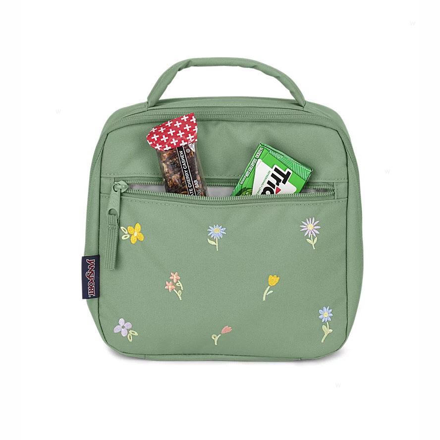 JanSport EMBROIDERED BLOSSOM BUNDLE School Backpacks Green | AU_JS175