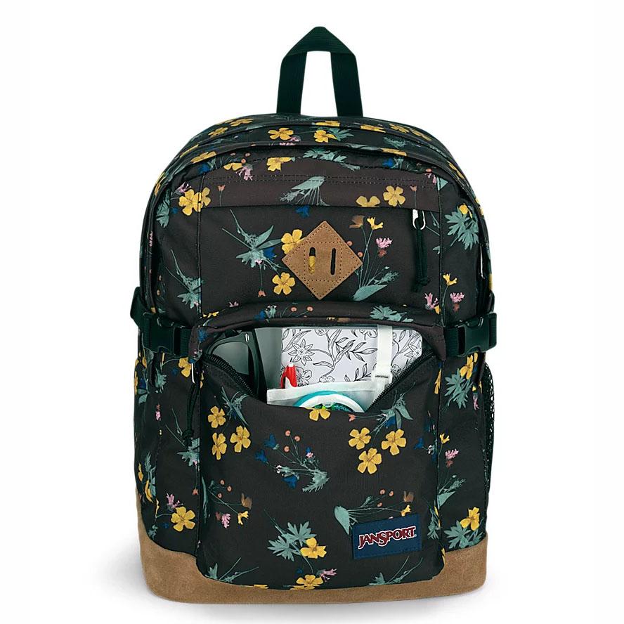 JanSport SUEDE CAMPUS School Backpacks Black / Yellow | AU_JS476