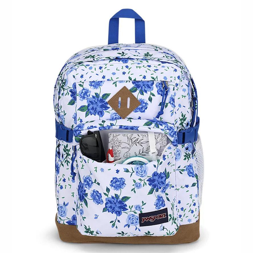 JanSport SUEDE CAMPUS School Backpacks White / Blue | AU_JS526