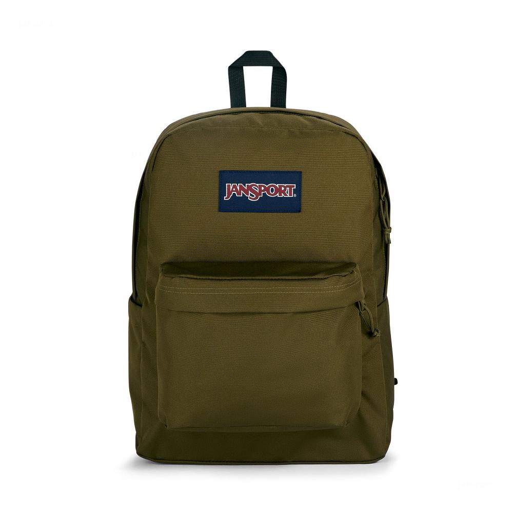 JanSport SuperBreak® Plus School Backpacks Olive | AU_JS426